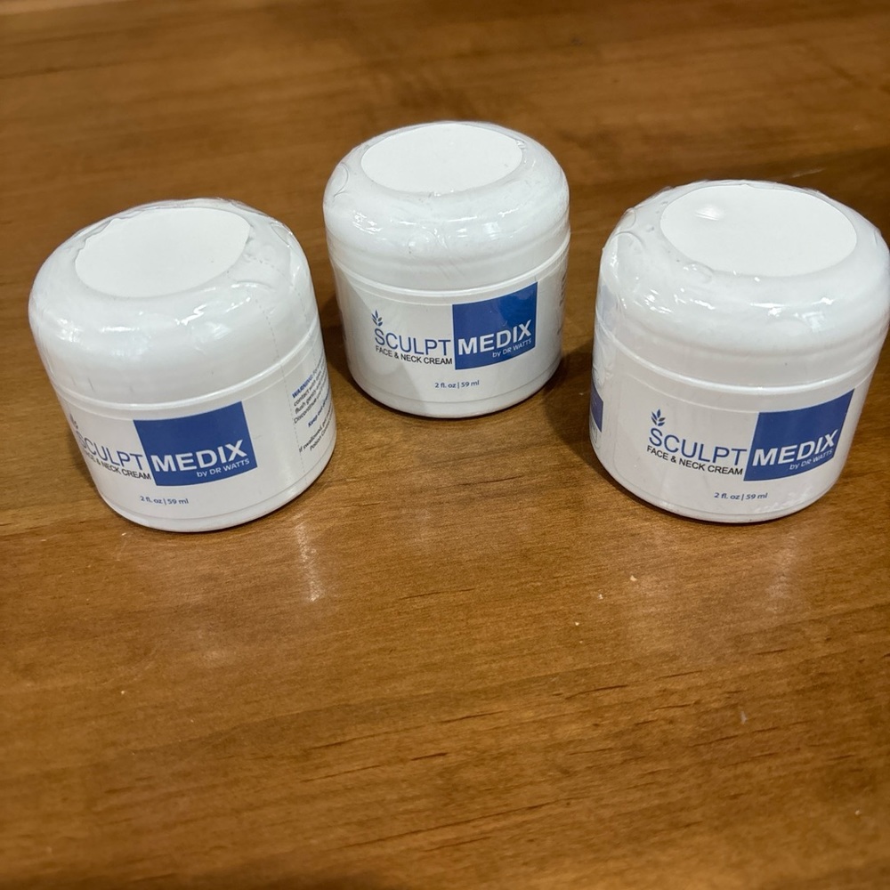 NEW SEALED Dr Watts Sculpt medix face & neck cream 2 ounce jars Set Of 3